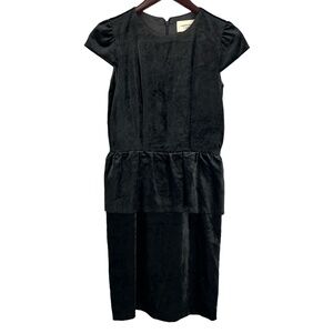 Ivana Helsinki by‎ Paola Suhonen Black Velvet Peplum Dress EU 34 US 2